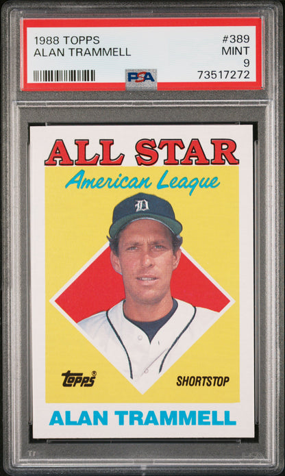 1988 Topps Baseball Alan Trammell #389 Psa 9 73517272