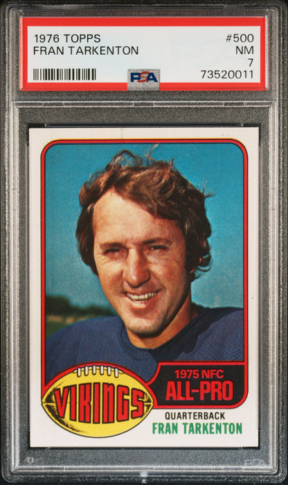 1976 Topps Football Fran Tarkenton #500 Psa 7 73520011