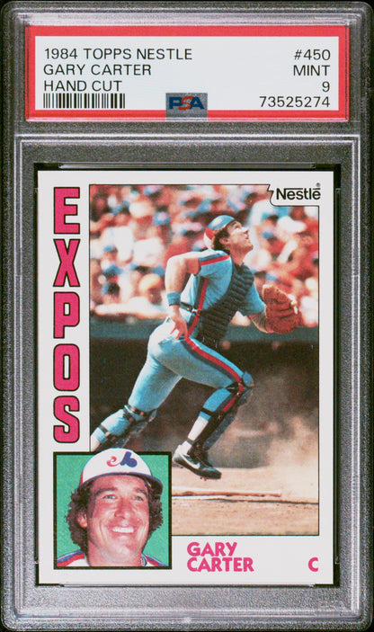 1984 Topps Nestle Hand Cut Baseball Gary Carter #450 Psa 9 73525274