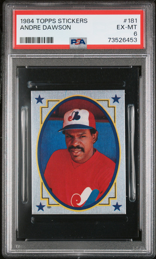 1984 Topps Stickers Baseball Andre Dawson #181 Psa 6 73526453