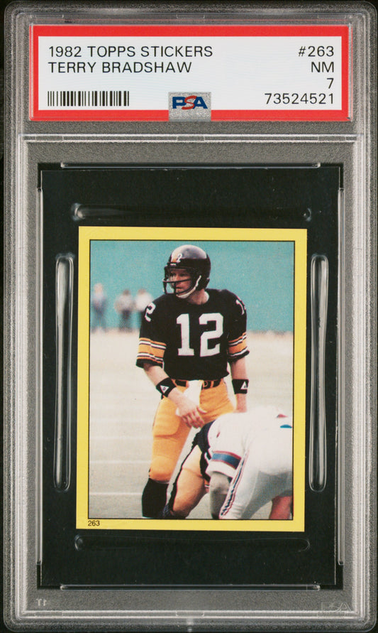 1982 Topps Stickers Football Terry Bradshaw #263 Psa 7 73524521