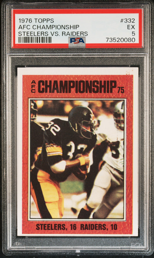 1976 Topps Football Afc Championship #332 Psa 5 73520080