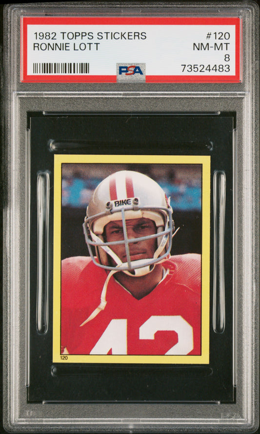 1982 Topps Stickers Football Ronnie Lott #120 Psa 8 73524483