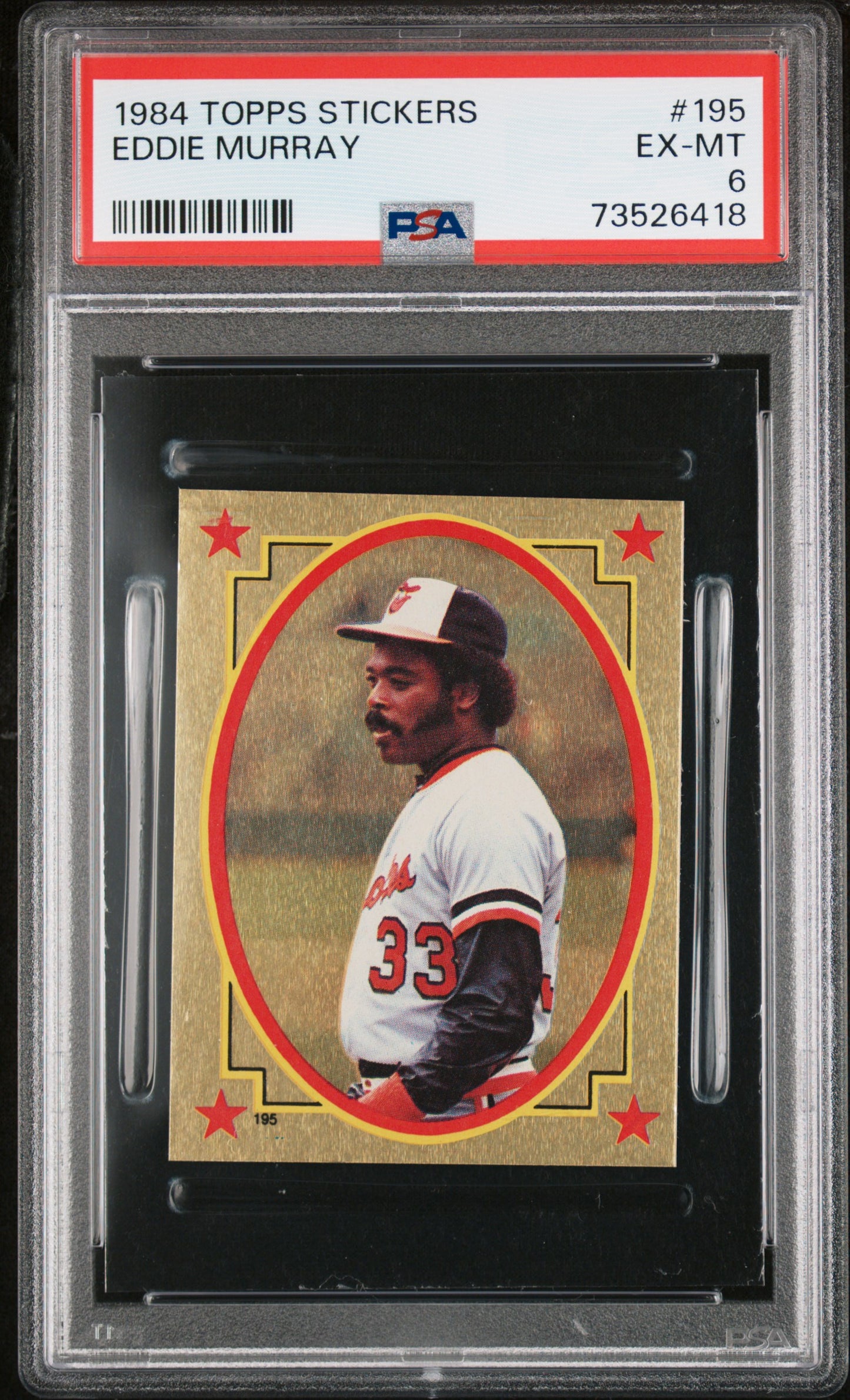 1984 Topps Stickers Baseball Eddie Murray #195 Psa 6 73526418