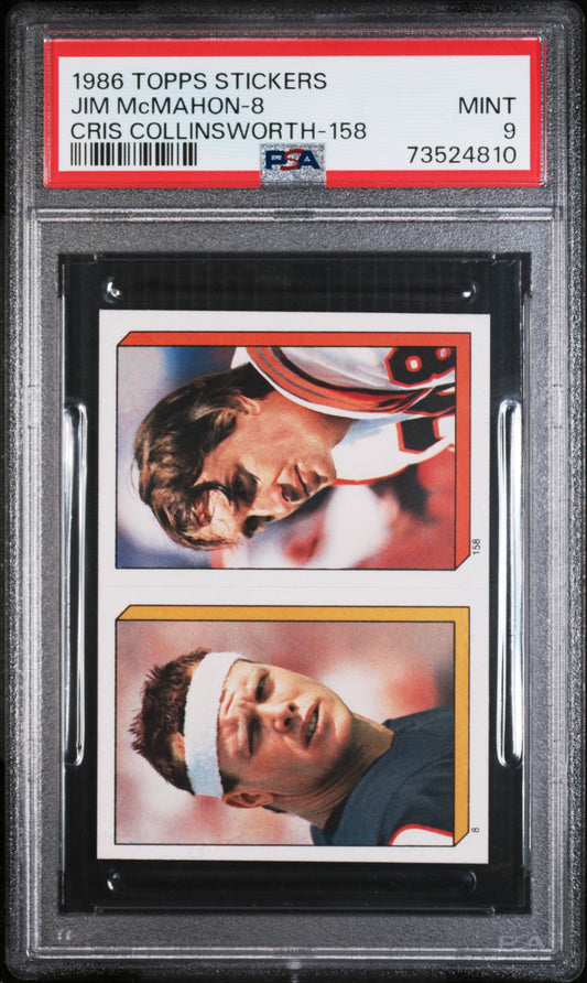 1986 Topps Stickers Football Jim Mcmahon-8 {cardnumber} Psa 9 73524810