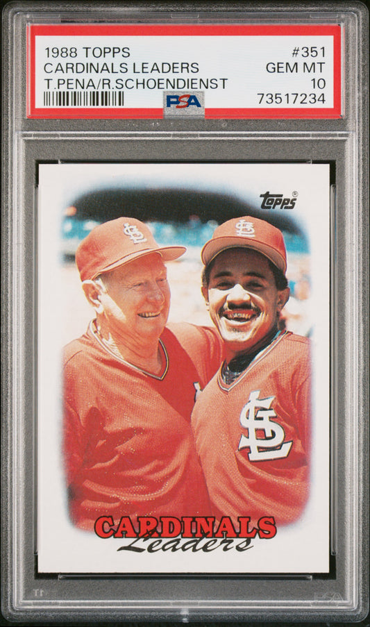 1988 Topps Baseball Cardinals Leaders #351 Psa 10 73517234