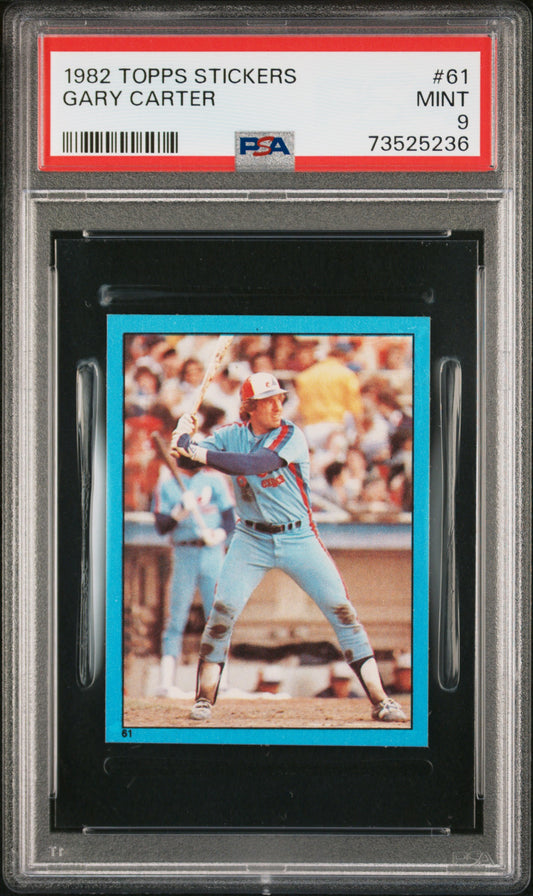 1982 Topps Stickers Baseball Gary Carter #61 Psa 9 73525236