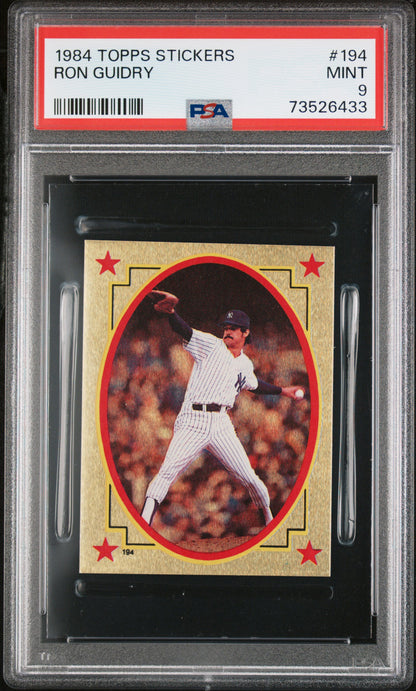 1984 Topps Stickers Baseball Ron Guidry #194 Psa 9 73526433