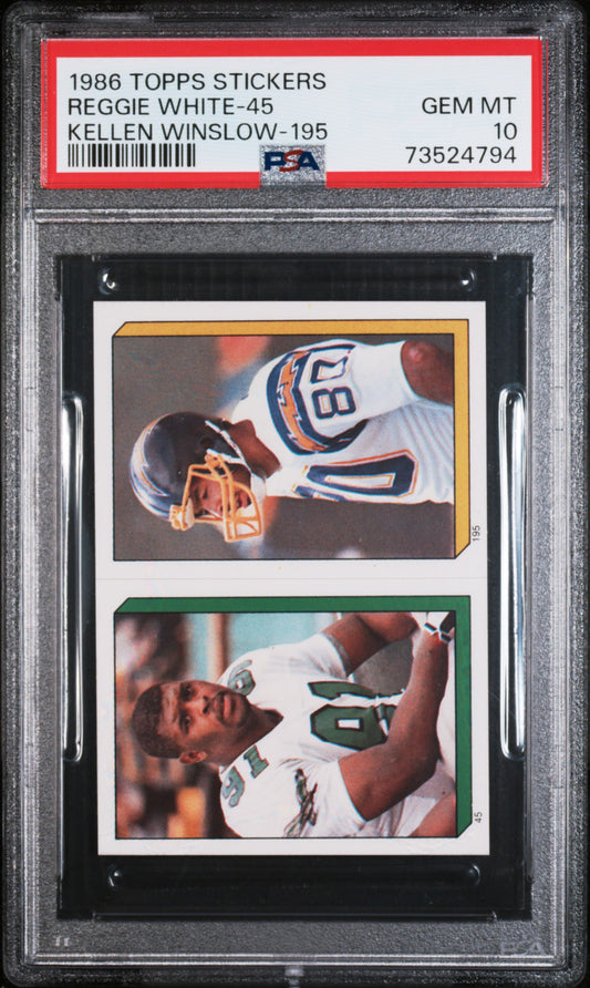 1986 Topps Stickers Football Reggie White-45 Psa 10 73524794