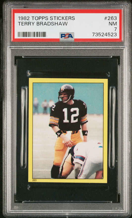 1982 Topps Stickers Football Terry Bradshaw #263 Psa 7 73524523