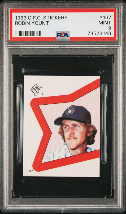 1983 O-pee-chee Stickers Baseball Robin Yount #167 Psa 9 73523148