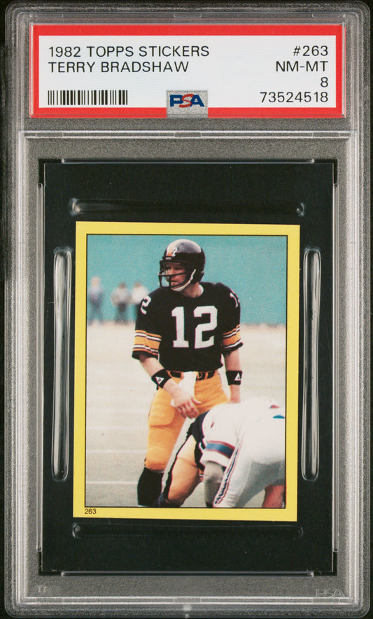 1982 Topps Stickers Football Terry Bradshaw #263 Psa 8 73524518