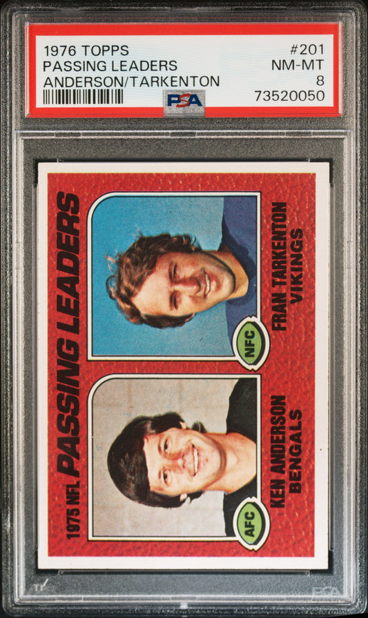 1976 Topps Football Passing Leaders #201 Psa 8 73520050