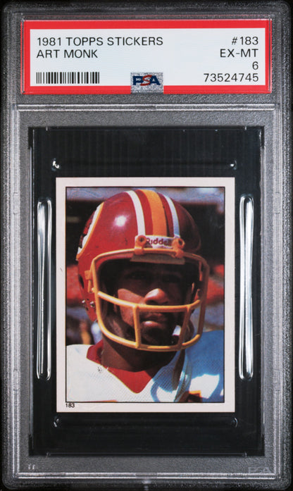 1981 Topps Stickers Football Art Monk #183 Psa 6 73524745