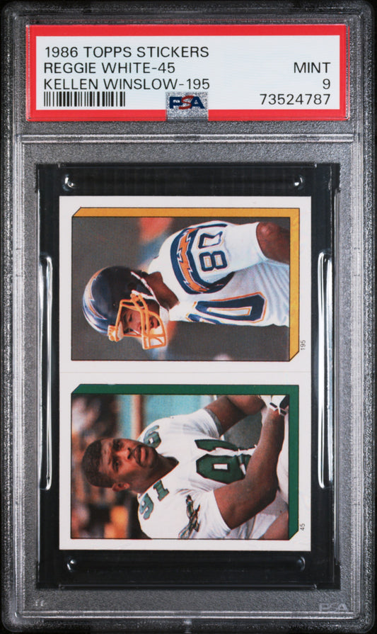 1986 Topps Stickers Football Reggie White-45 Psa 9 73524787