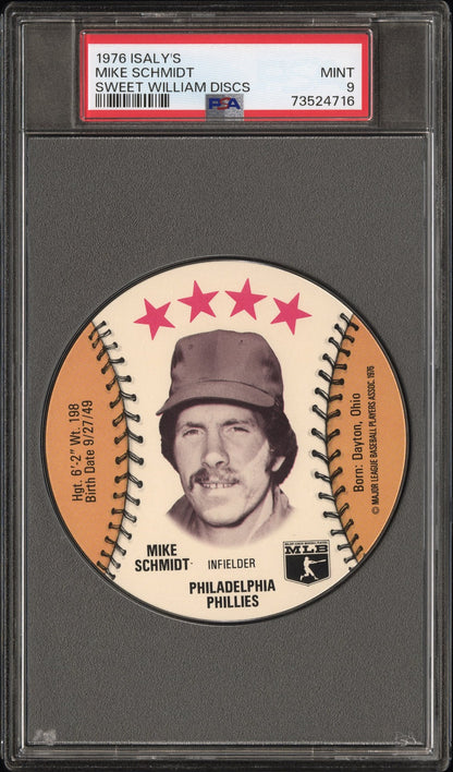 1976 Isaly's Sweet William Disc Baseball Mike Schmidt Psa 9 73524716