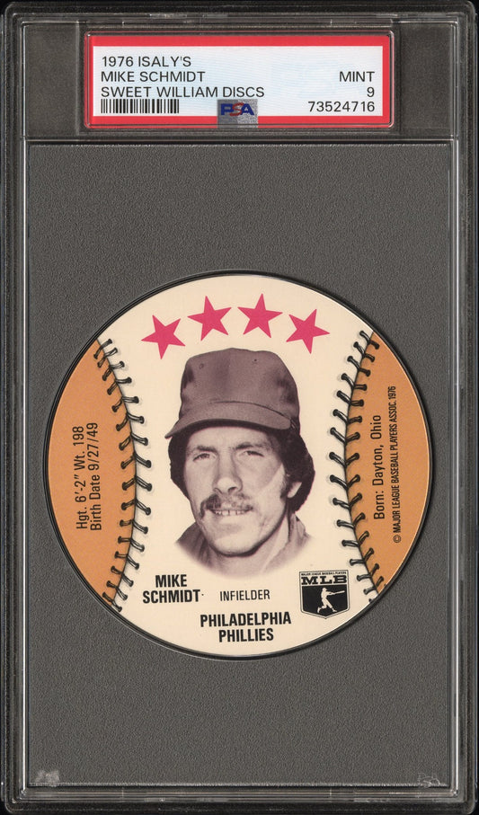 1976 Isaly's Sweet William Disc Baseball Mike Schmidt Psa 9 73524716