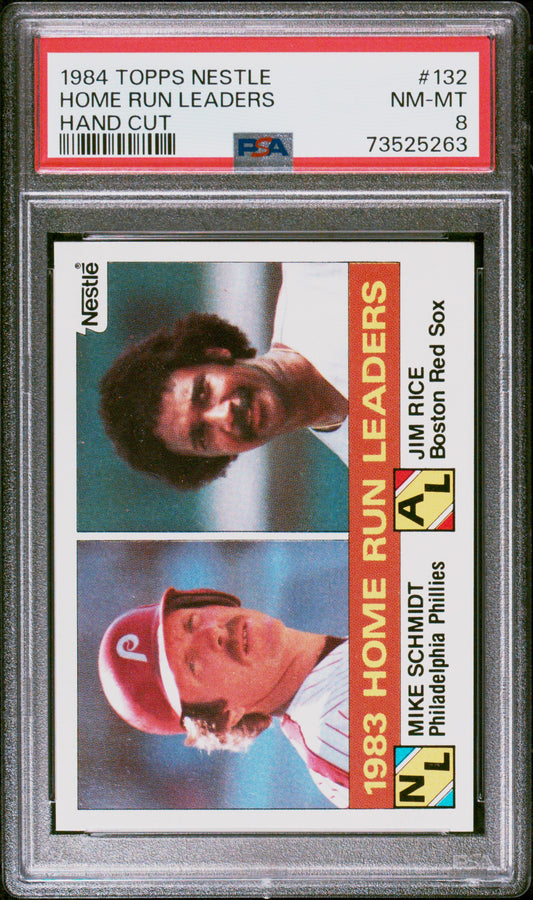 1984 Topps Nestle Hand Cut Baseball Home Run Leaders #132 Psa 8 73525263