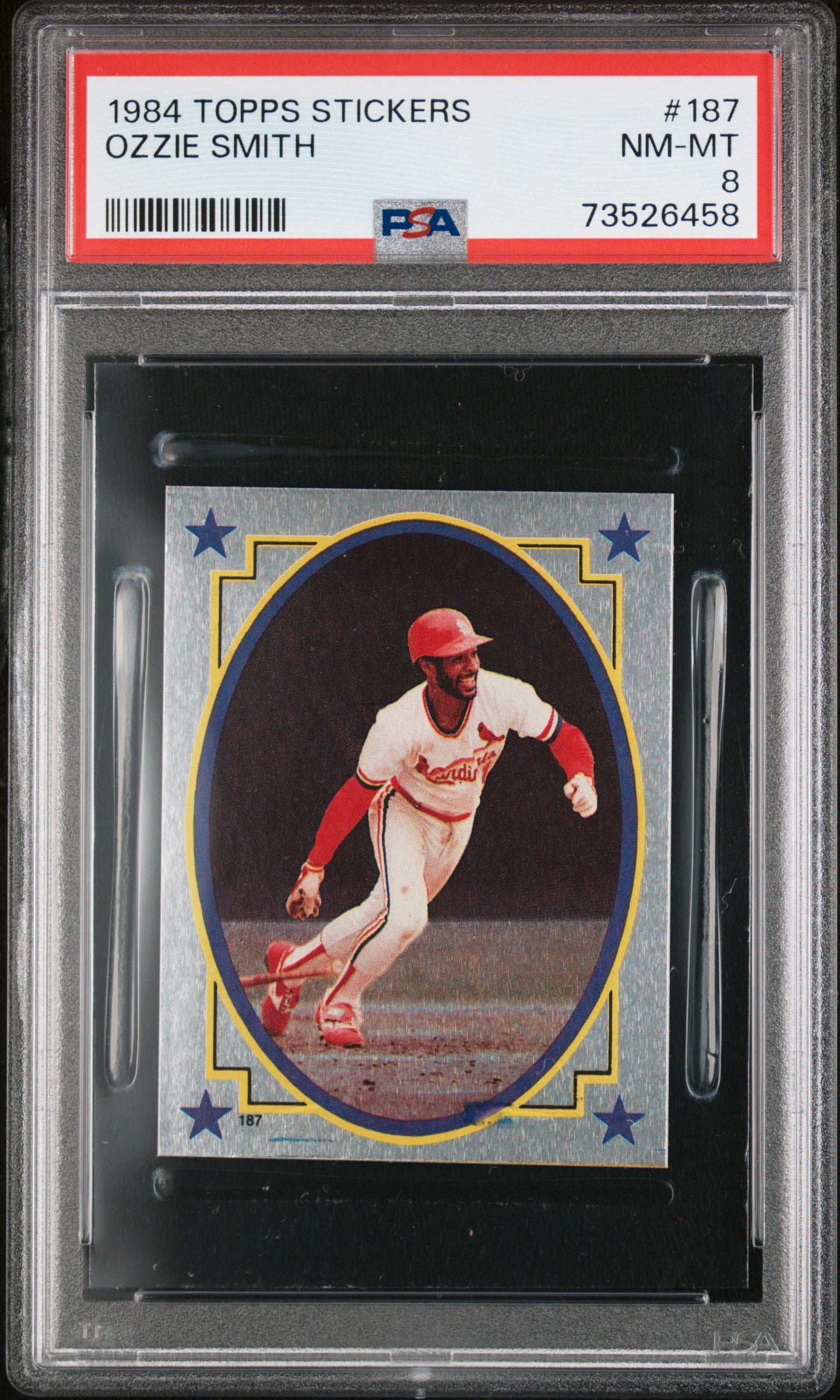 1984 Topps Stickers Baseball Ozzie Smith #187 Psa 8 73526458