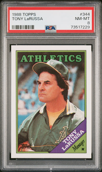 1988 Topps Baseball Tony Larussa #344 Psa 8 73517229