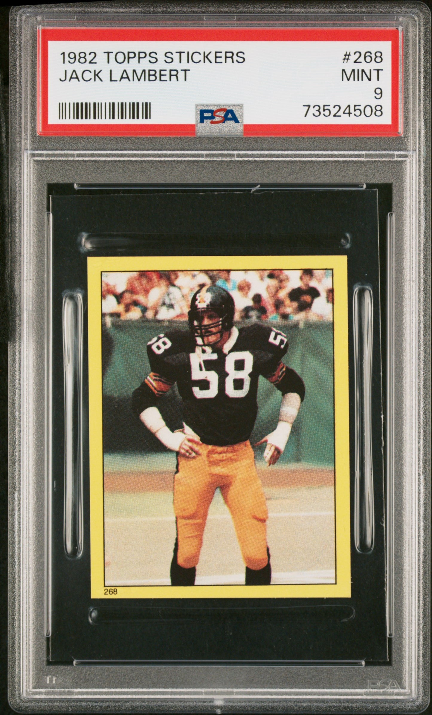 1982 Topps Stickers Football Jack Lambert #268 Psa 9 73524508