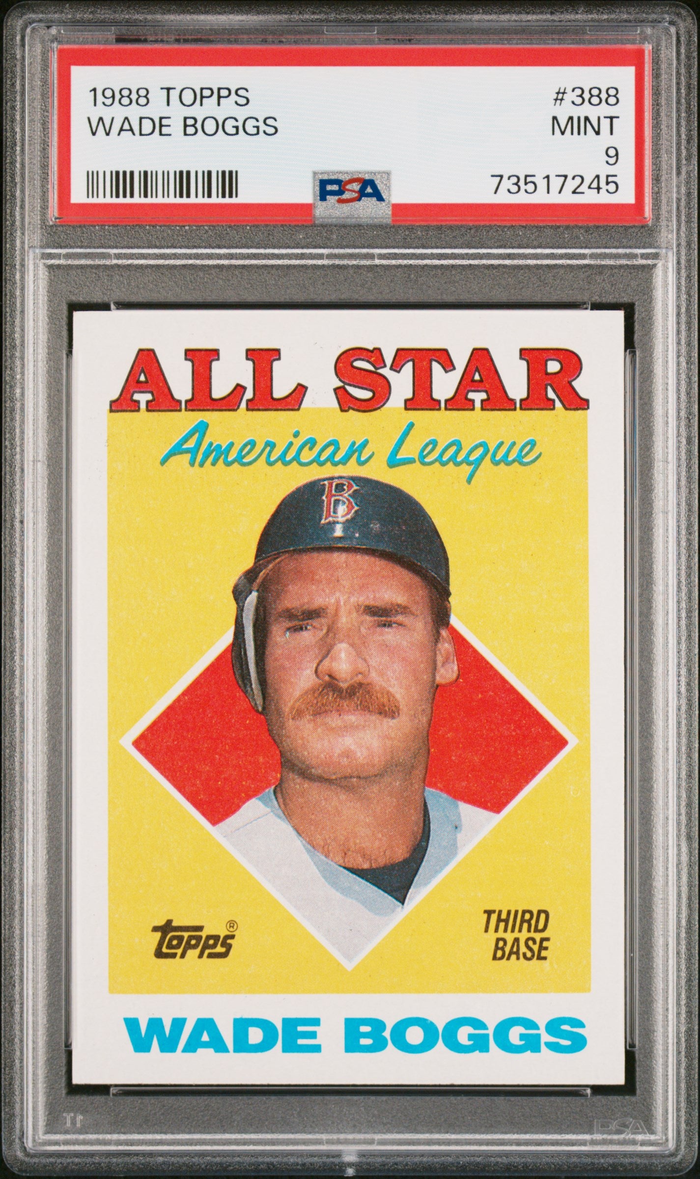 1988 Topps Baseball Wade Boggs #388 Psa 9 73517245