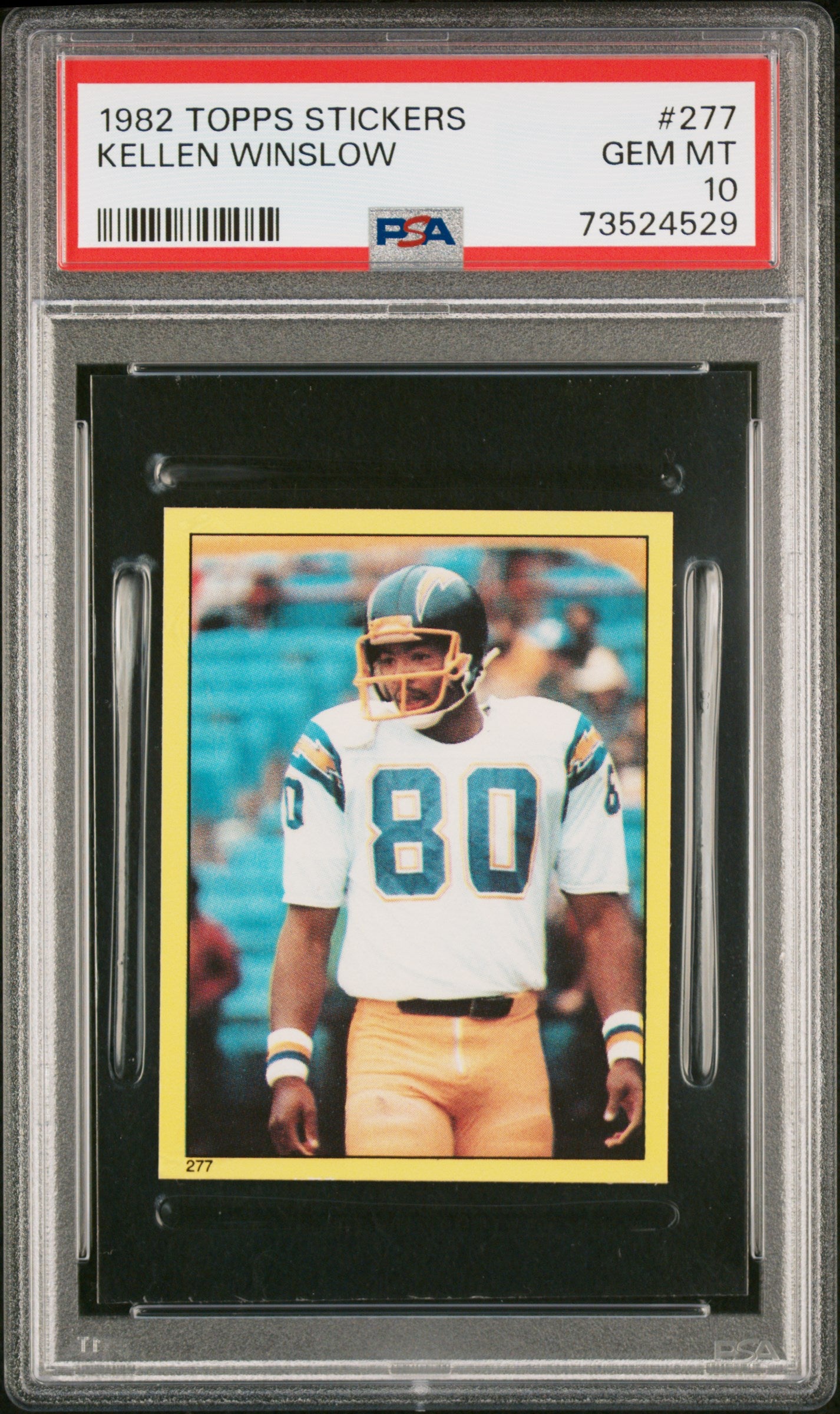 1982 Topps Stickers Football Kellen Winslow #277 Psa 10 73524529