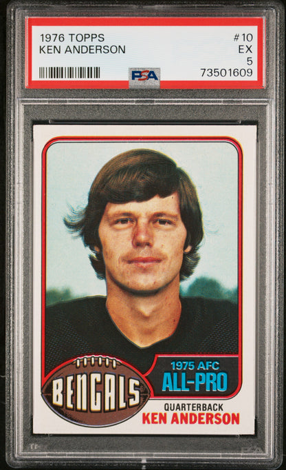 1976 Topps Football Ken Anderson #10 Psa 5 73501609