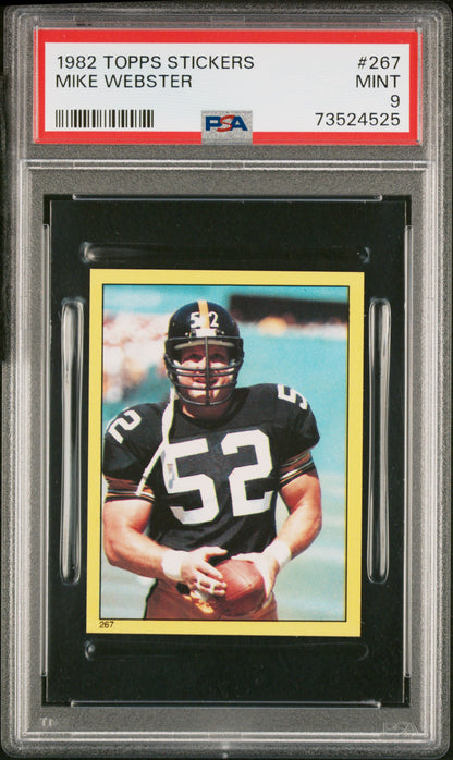 1982 Topps Stickers Football Mike Webster #267 Psa 9 73524525