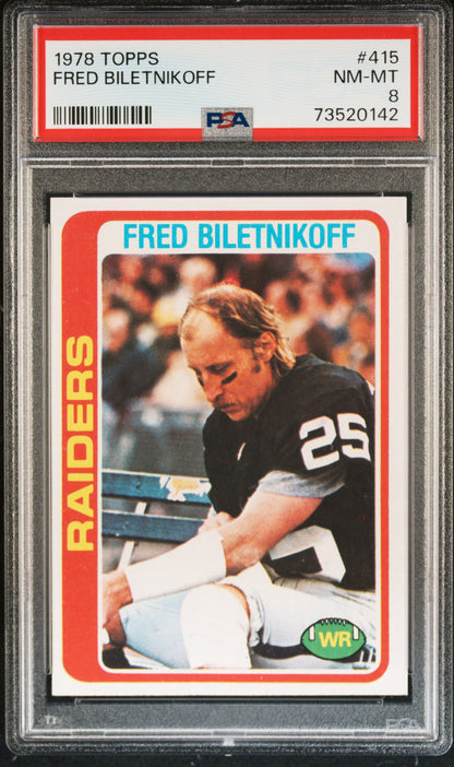 1978 Topps Football Fred Biletnikoff #415 Psa 8 73520142