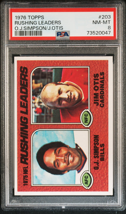 1976 Topps Football Rushing Leaders #203 Psa 8 73520047