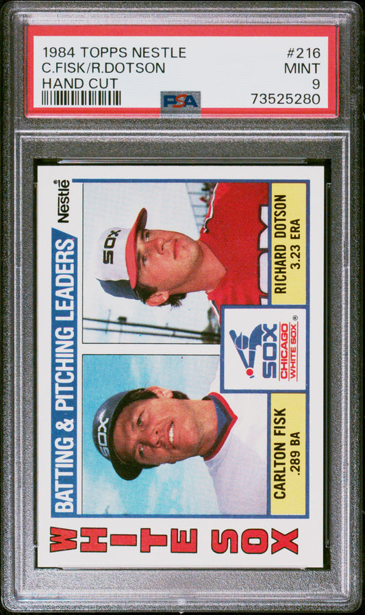 1984 Topps Nestle Hand Cut Baseball C/fisk/r/dotson #216 Psa 9 73525280