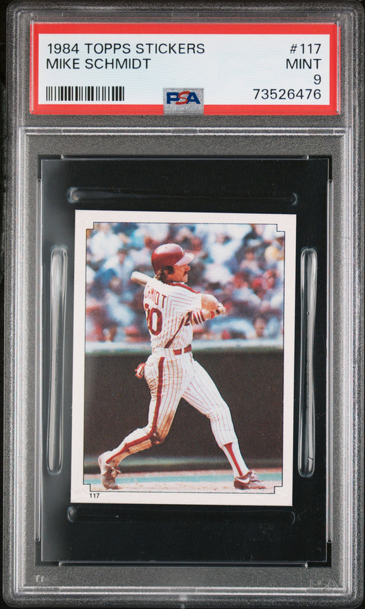 1984 Topps Stickers Baseball Mike Schmidt #117 Psa 9 73526476