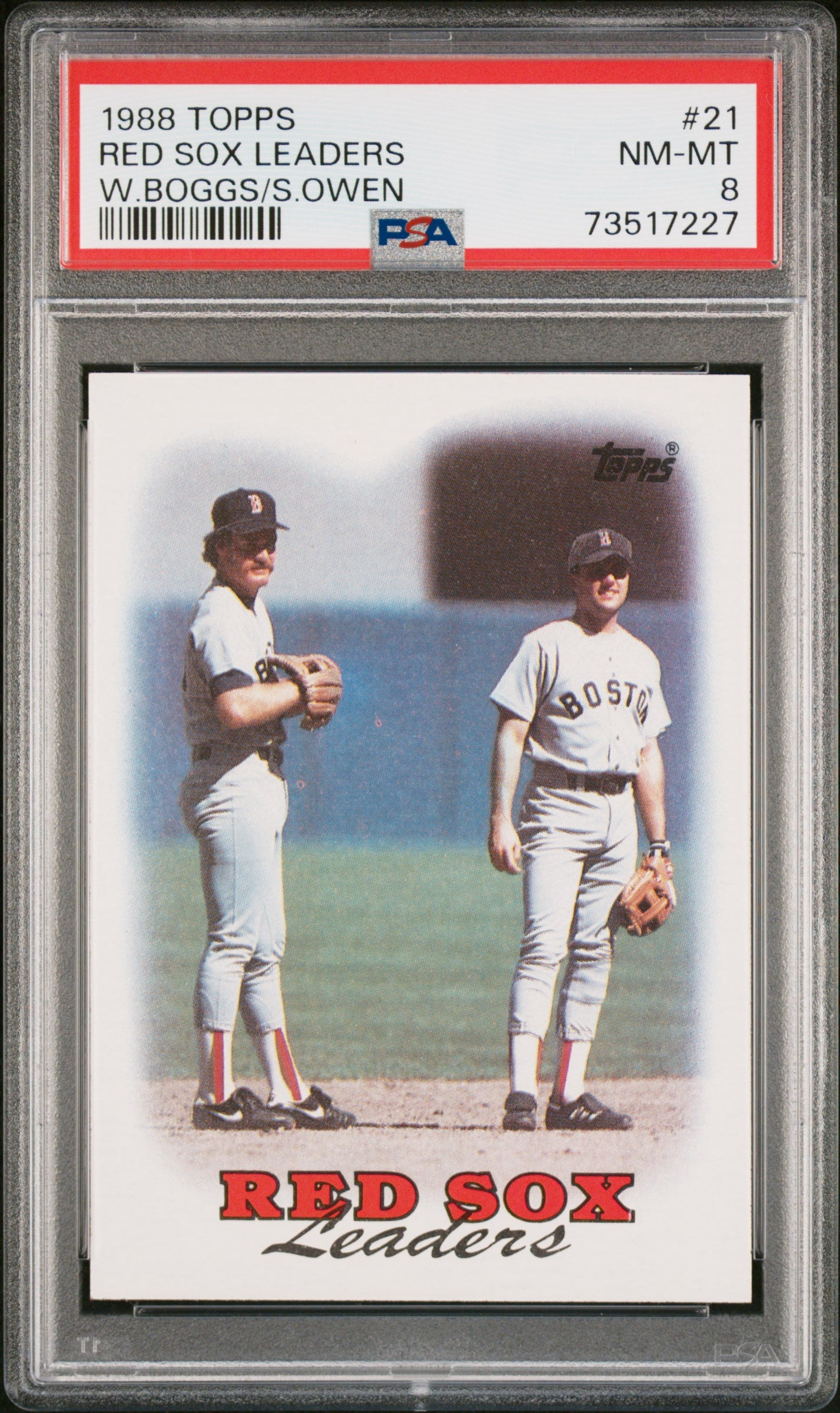 1988 Topps Baseball Red Sox Leaders #21 Psa 8 73517227