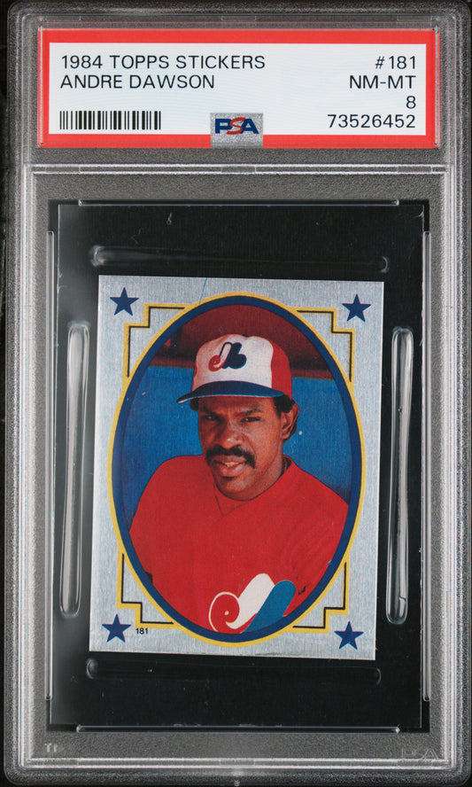 1984 Topps Stickers Baseball Andre Dawson #181 Psa 8 73526452