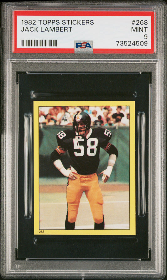 1982 Topps Stickers Football Jack Lambert #268 Psa 9 73524509