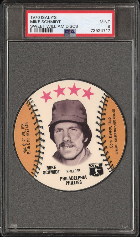 1976 Isaly's Sweet William Disc Baseball Mike Schmidt Psa 9 73524717