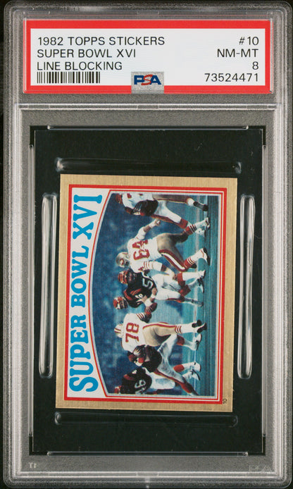 1982 Topps Stickers Football Super Bowl Xvi #10 Psa 8 73524471