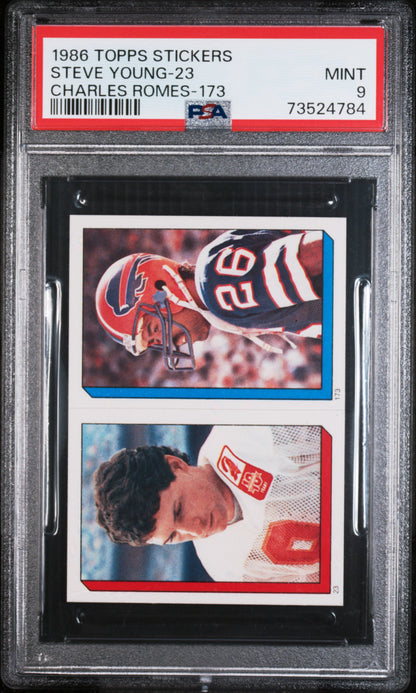 1986 Topps Stickers Football Steve Young-23 Psa 9 73524784