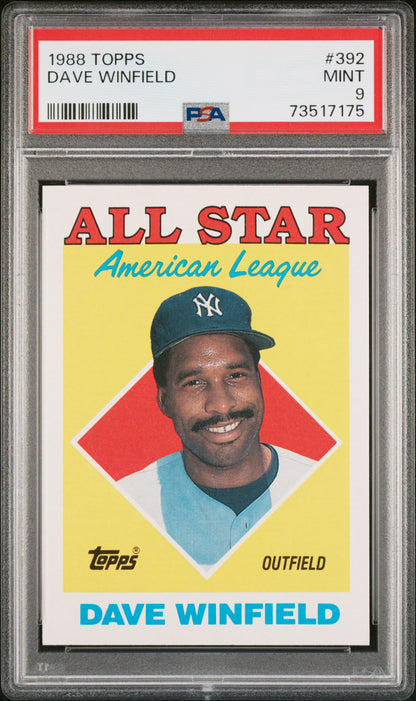 1988 Topps Baseball Dave Winfield #392 Psa 9 73517175