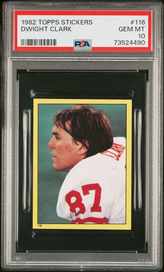 1982 Topps Stickers Football Dwight Clark #116 Psa 10 73524490