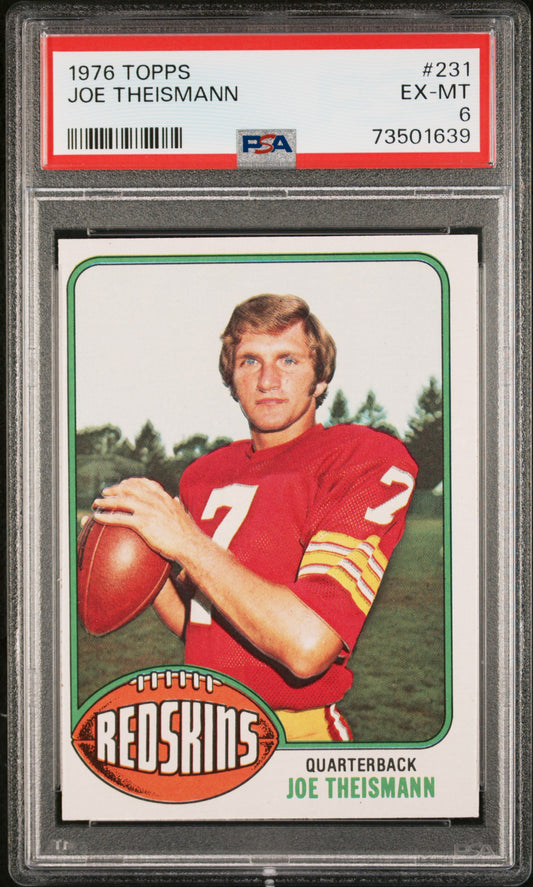 1976 Topps Football Joe Theismann #231 Psa 6 73501639