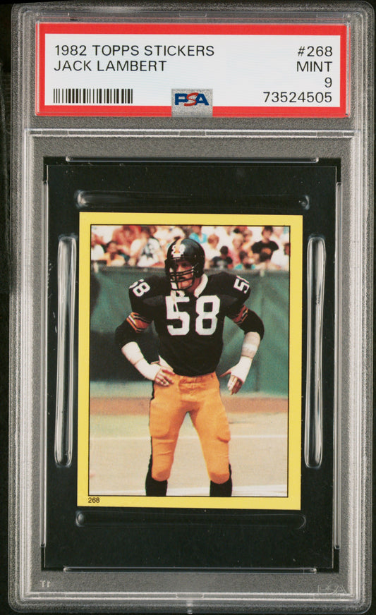 1982 Topps Stickers Football Jack Lambert #268 Psa 9 73524505