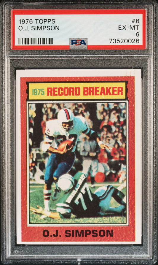 1976 Topps Football O.j. Simpson #6 Psa 6 73520026