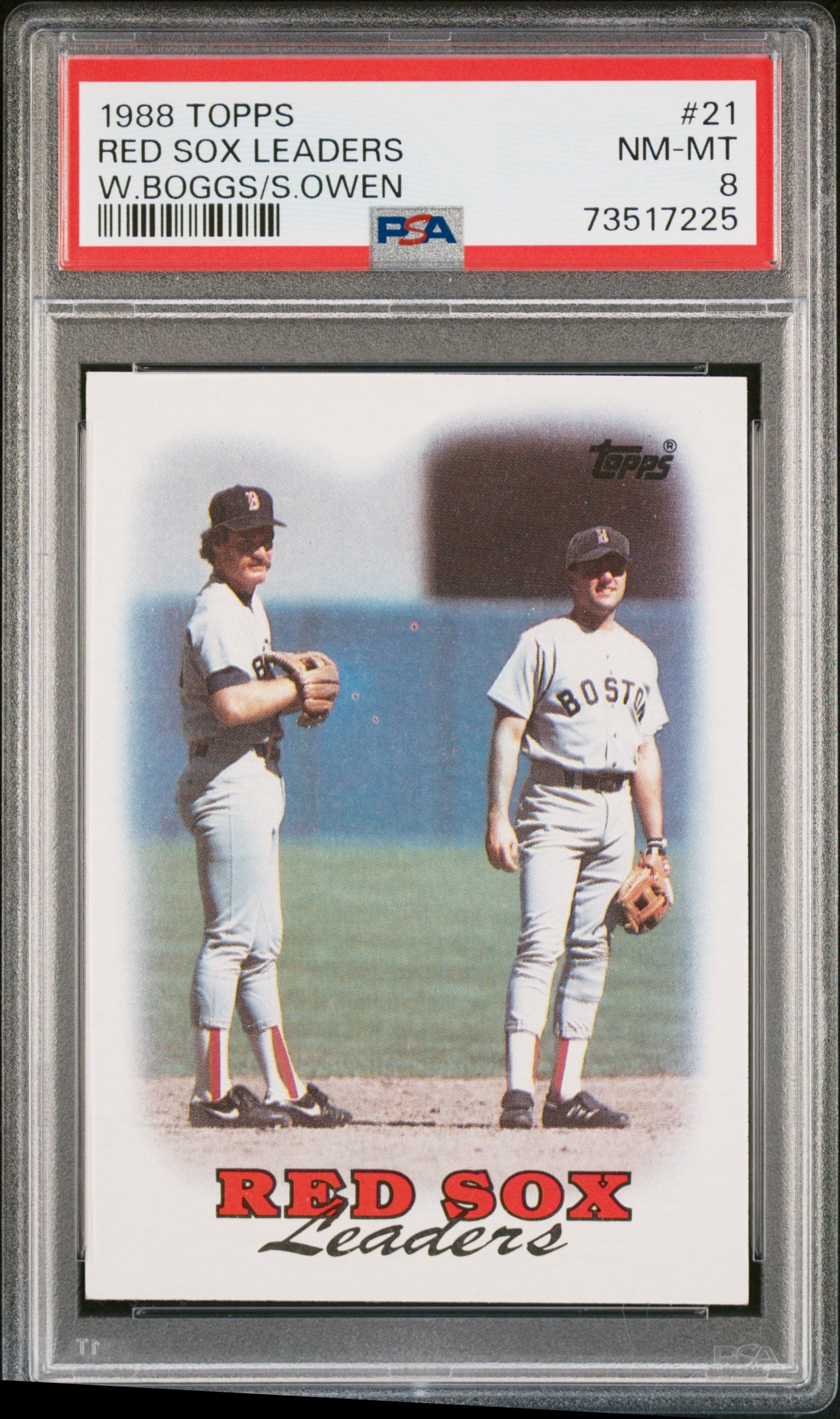 1988 Topps Baseball Red Sox Leaders #21 Psa 8 73517225