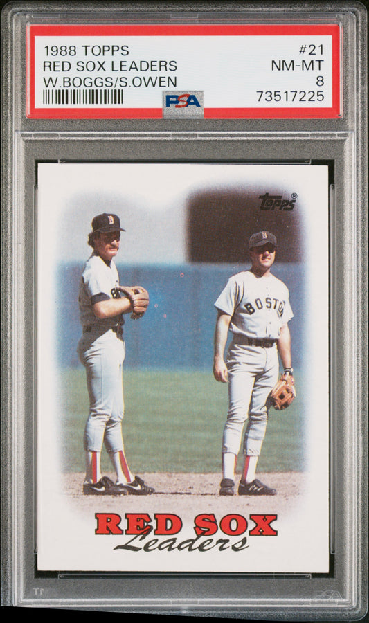 1988 Topps Baseball Red Sox Leaders #21 Psa 8 73517225