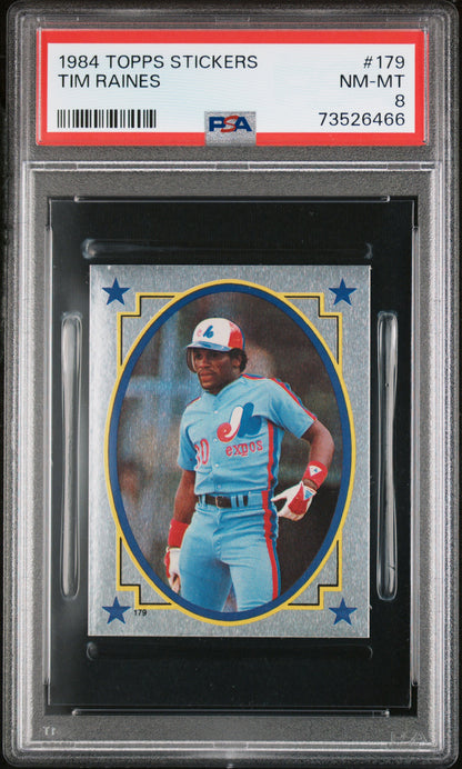 1984 Topps Stickers Baseball Tim Raines #179 Psa 8 73526466