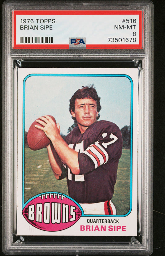 1976 Topps Football Brian Sipe #516 Psa 8 73501678