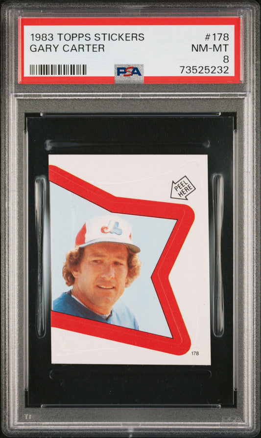 1983 Topps Stickers Baseball Gary Carter #178 Psa 8 73525232