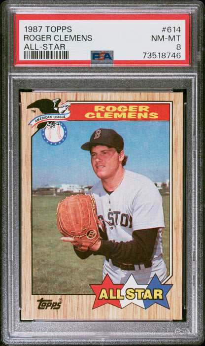 1987 Topps Baseball Roger Clemens #614 Psa 8 73518746